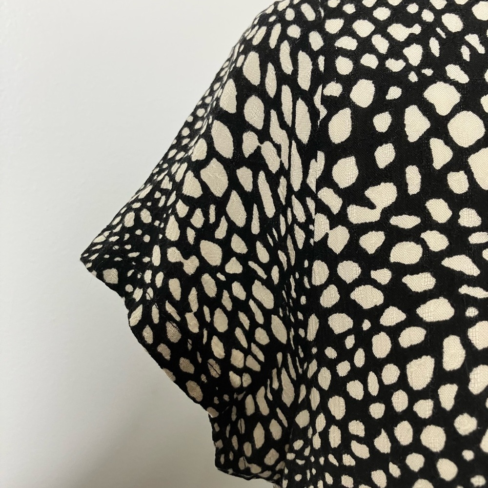 anthropologie Meave Mini Dress Sz M Black Short Sleeve 100% Viscose Summer - Picture 2 of 8